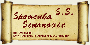 Spomenka Simonović vizit kartica